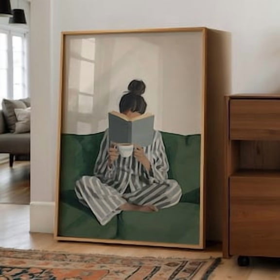 Woman Reading Bookish Poster, Poster Home Decor , Poster Print Only