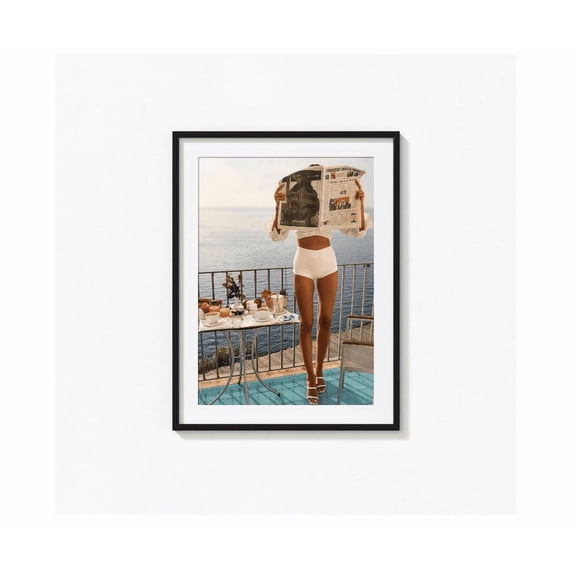 Woman Reading Newspaper Poster Fashion Magazine Art Old Money Vintage Poster Photography Prints Museum Quality Photo Poster