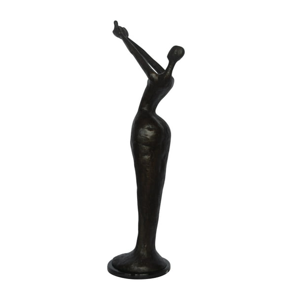 Woman Releasing Bird Modern Art Bronze Statue - Size: 13"L x 19"W x 52"H.