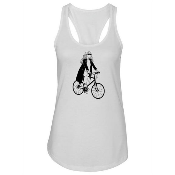 Woman Riding A Bike Tank Women -Image by Shutterstock, Female Small