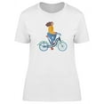 thumbnail image 1 of Woman Riding Bicycle T-Shirt Women -Image by Shutterstock, Female Large, 1 of 2