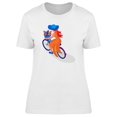 thumbnail image 1 of Woman Riding In A Bicycle T-Shirt Women -Image by Shutterstock, Female 3X-Large, 1 of 2
