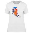 thumbnail image 1 of Woman Riding In A Bicycle T-Shirt Women -Image by Shutterstock, Female XX-Large, 1 of 2