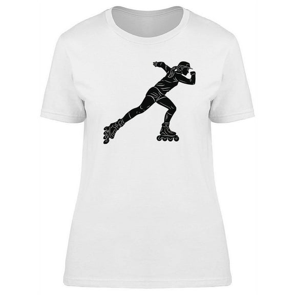 Woman Riding On Skates  T-Shirt Women -Image by Shutterstock, Female XX-Large