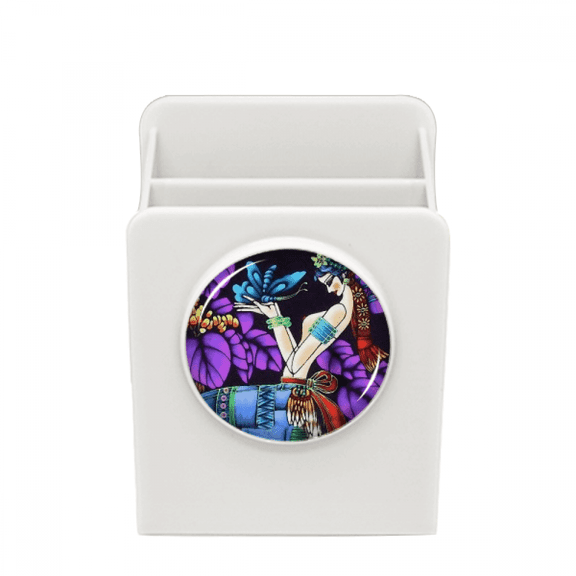 Woman Romance Moonlight Tree Desk Pencil Holder Cup Pen Organizer