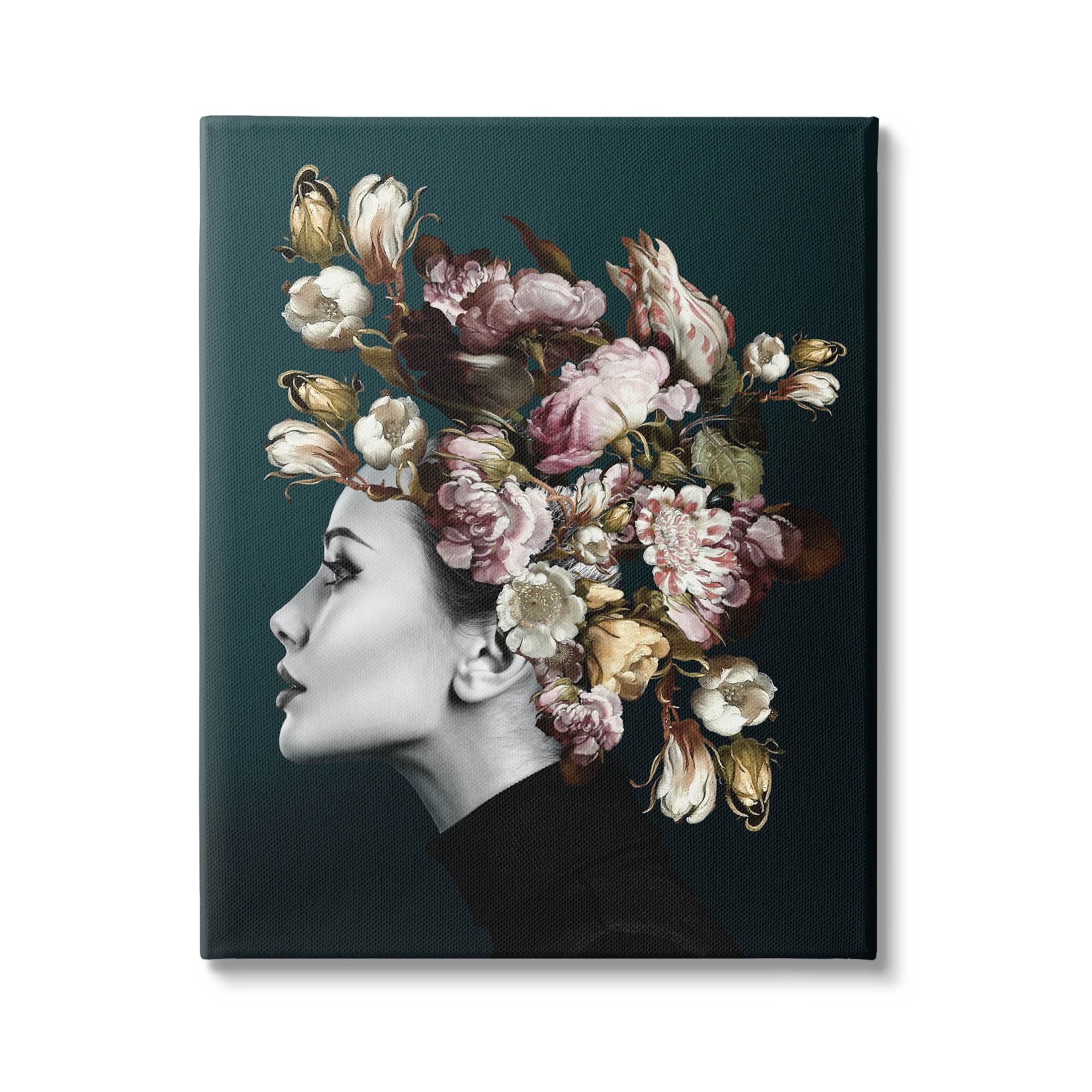 Woman Rose Floral Arrangement Botanical & Floral Graphic Art Gallery Wrapped Canvas Print Wall Art