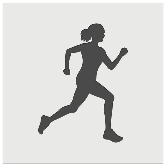 Woman Running Marathon Cardio Exercise DIY Cookie Wall Craft Stencil - 5.5 Inch