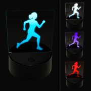 Woman Running Marathon Cardio Exercise LED Night Light Sign 3D Illusion Desk Nightstand Lamp