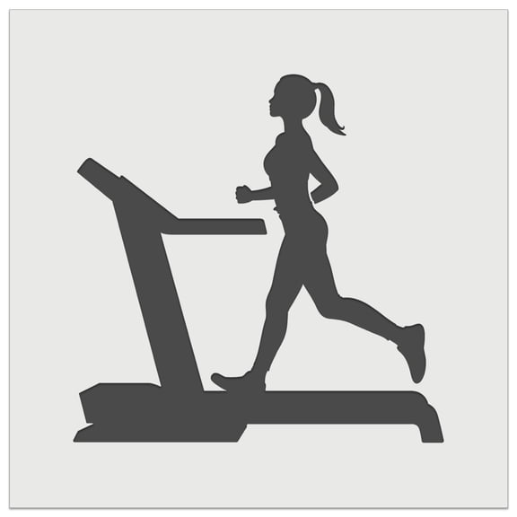 Woman Running on Treadmill Cardio Workout Gym DIY Cookie Wall Craft Stencil - 5.5 Inch