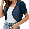 thumbnail image 1 of Woman S Cardigan Open Lightweight Cardigan Women Fashion Solid Fold Short Sleeve Loose Cardigan Beach Holiday Short Tops Women's Cardigan Twin Set, 1 of 1