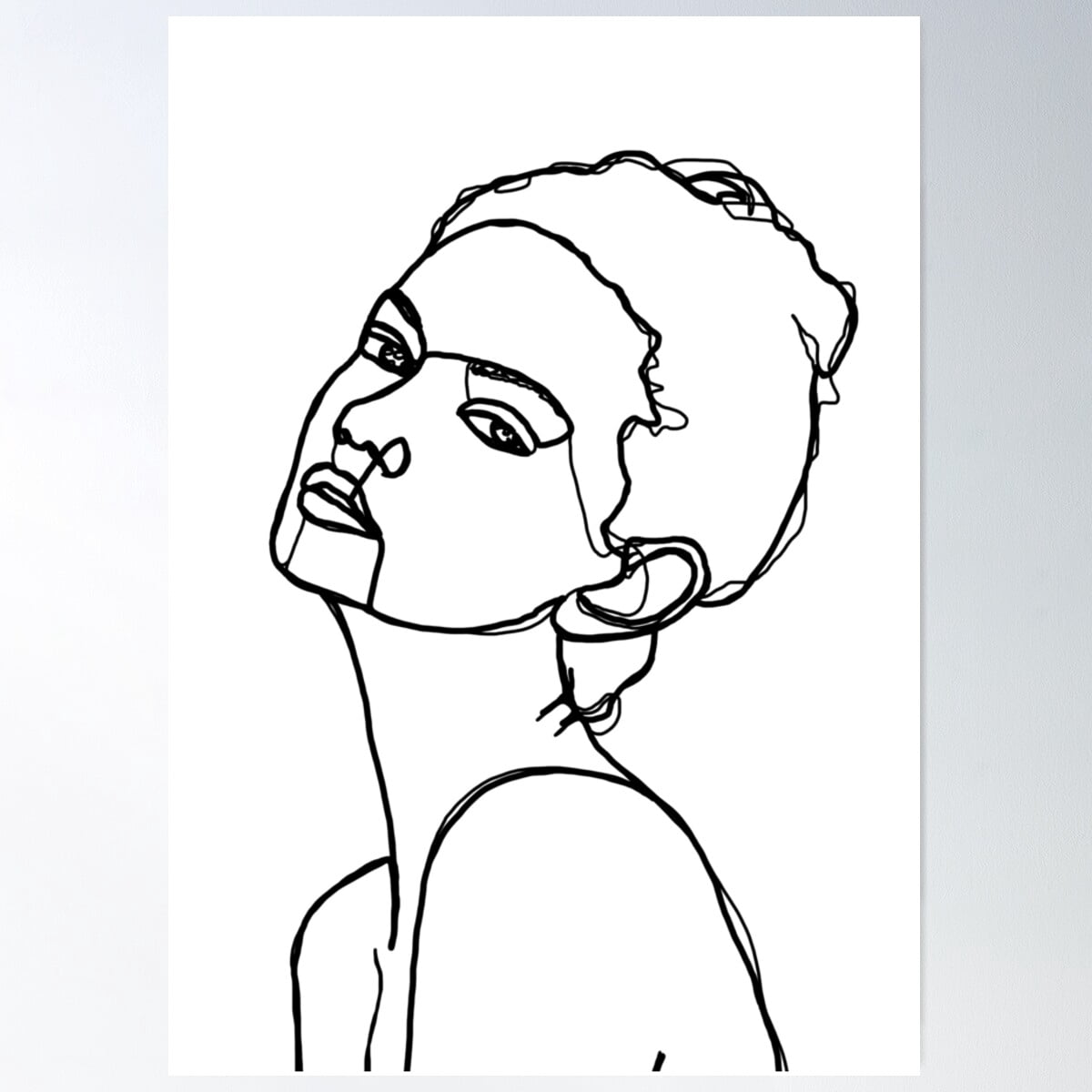 Woman S Face One Line Illustration Adel Art Poster , Poster Print Only ...