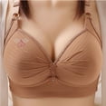 thumbnail image 1 of Woman'S Printing Full Coverage Bra Plus Size Gathered Together Sculpting Uplift Bra Daily Bra Underwear No Rims Brown S, 1 of 4