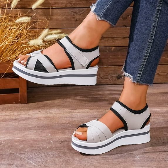 Woman Sandals Oofos for Women Fashion Women Casual Round Head Comfy Sandals Beach Casual Sandals Shoes White