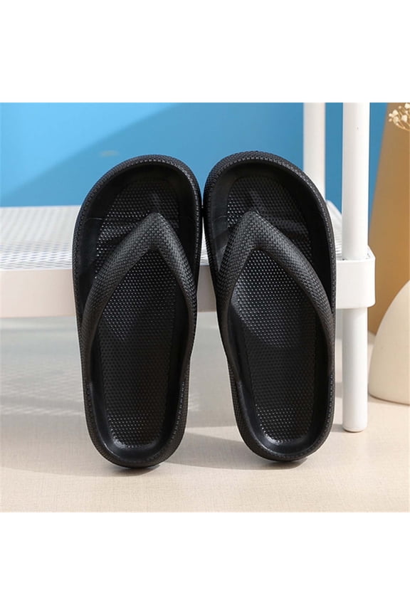 Slippers for Women Women's Shoes Summer Fashion Square-headed Open-toe Flat Slippers for Reduce Black 10.5