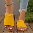 thumbnail image 1 of Woman Sandals Women's Fashionable And Versatile Casual Plus-Size Shoes Spring/Summer Style Trendy Woven Solid Color Beach Sandals,Yellow,38, 1 of 9