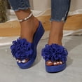 thumbnail image 1 of Woman Sandals Women's Women's Fashionable Casual Summer Solid Color Floral Peep Toe Wedge Sandals,Blue,41, 1 of 9