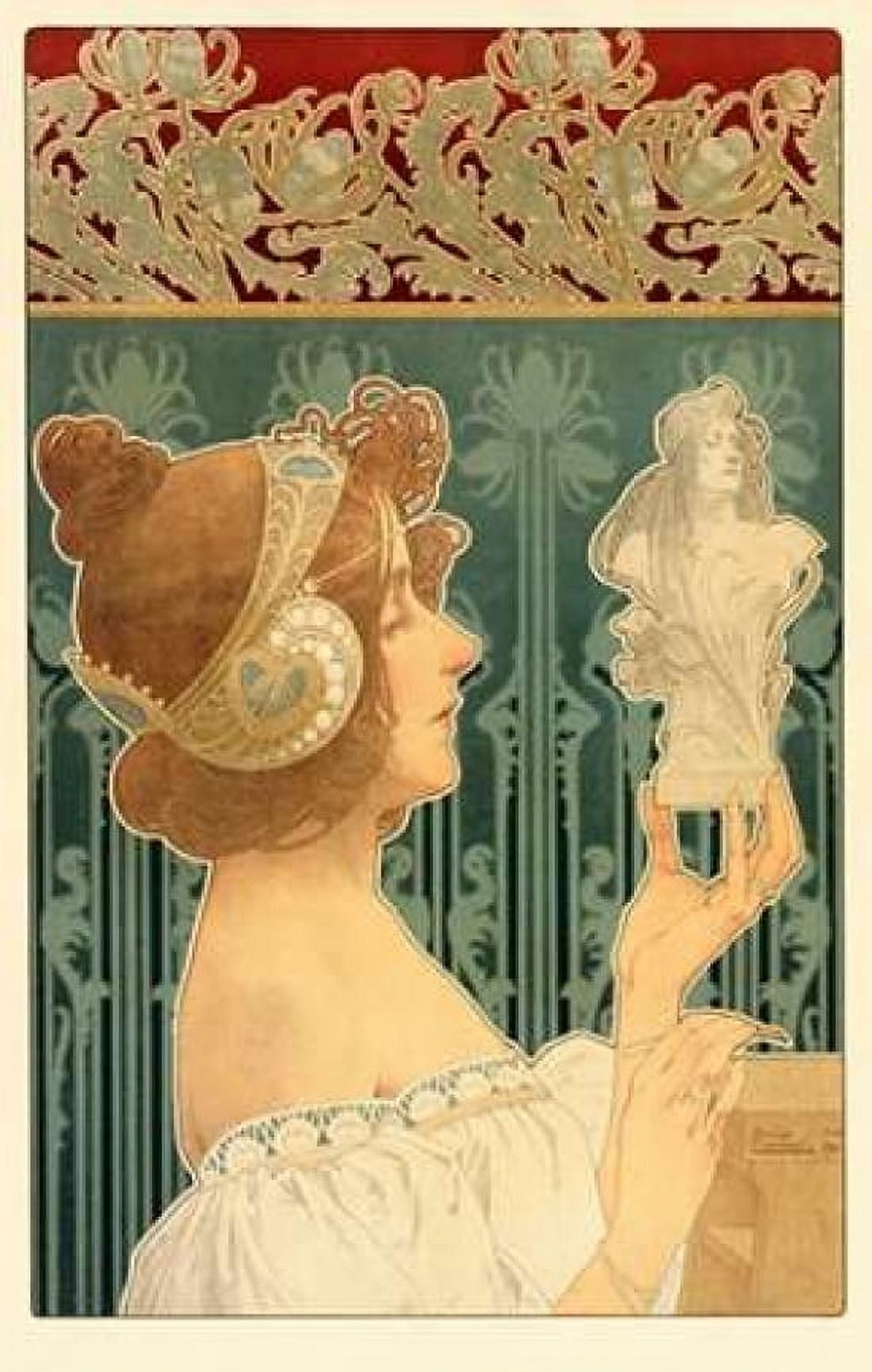 Woman Sculpting Canvas Art - Privat Livemont (24 x 36)