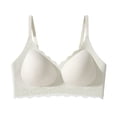 thumbnail image 1 of Woman Seamless Thin Wireless Bras Soft Support Gathered Push up Breathable Teen Girls Underwear Daily Bra Bralettes for Lady Padded White XXL, 1 of 2