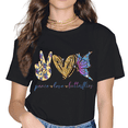 thumbnail image 1 of Woman Short Sleeve T-shirt Love Peace Butterfly Printed Tee Casual Funny T Shirt Female Harajuku T Shirt Women Tops, 1 of 5