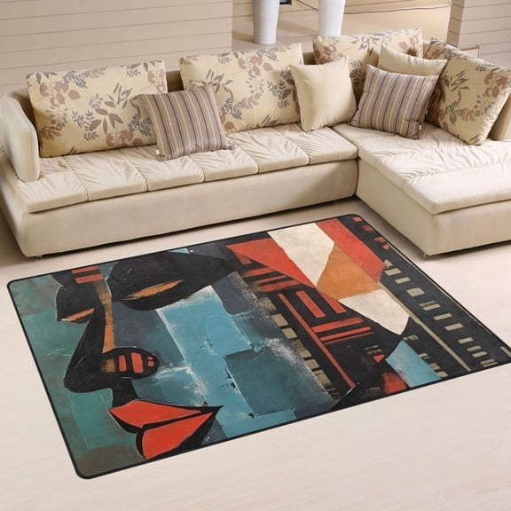 Woman Side Face Area Rug Washable Floor Carpet Mat 60 x 39 inch for Bedroom Living Room Kids Room Home Decor