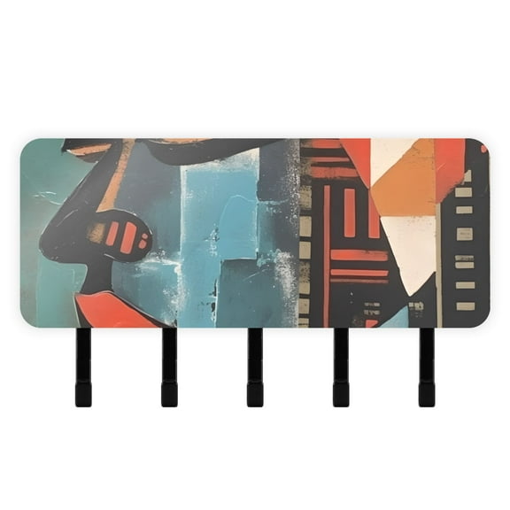 Woman Side Face Mail Holder Organizer Wall Mount with Shelf Key Holder Key Rack with 5 Key Hooks for Wall Decorative