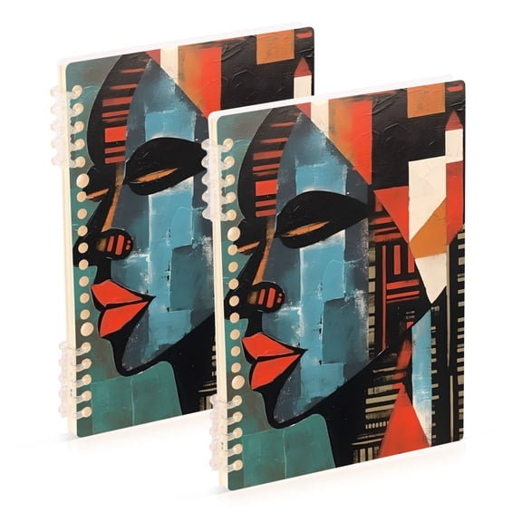 Woman Side Face Ring Binder Notebook Journey Note Diary College Ruled Spiral Notebook Study Loose Leaf Paper A5 60 Pages