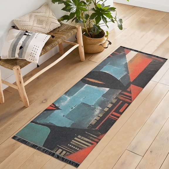 Woman Side Face Runner Rug Machine Washable Area Rugs Carpet Non Slip Entryway Mat for Bedroom Entryway Front Door