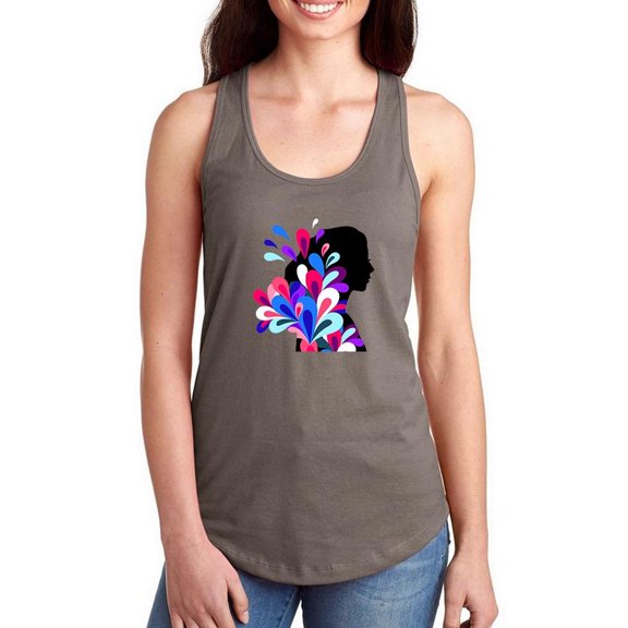 Woman Silhouette Colorful Racerback Tank Women -Image by Shutterstock, Female Medium