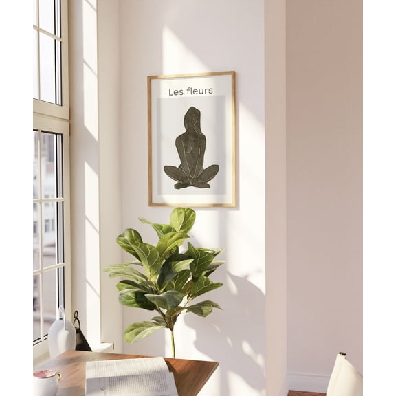 Woman Silhouette Line Art Wall Art Minimal Black and White Decor, Unframed Canvas Size 12x18