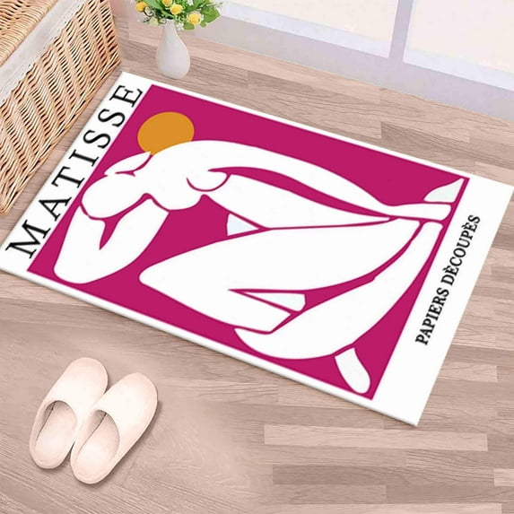 Woman Silhouette Rug, Outdoor Rug, Reproduction Rugs, Matisse Rug, Woman Silhouette Rug, Home Decor Rug, Non Slip Rug, Minimal Rug, Pink Rug, 3.3'x6.5' - 100x200 cm