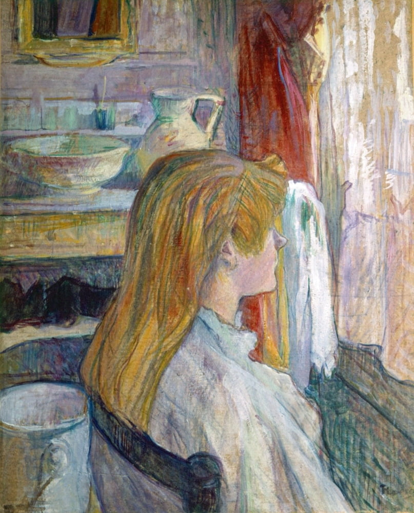 Woman Sitting At A Window Canvas Art - (18 x 24)