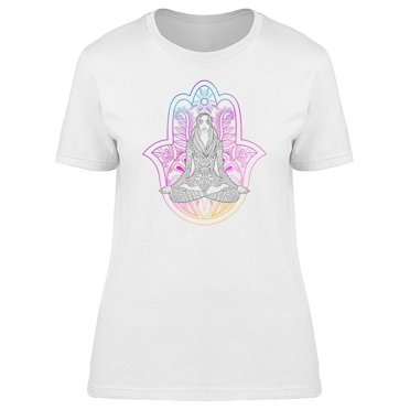 Woman Sitting In Lotus Position T-Shirt Women -Image by Shutterstock, Female Medium