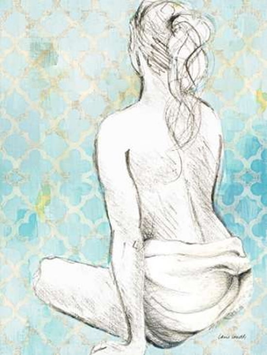 Woman Sitting on Pattern II Canvas Art - Lanie Loreth (18 x 24)