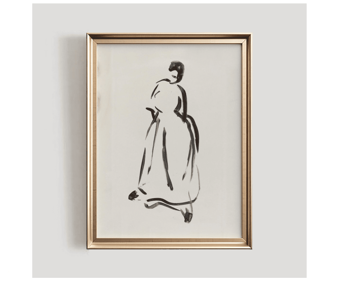 Woman Sketch Wall Art Neutral Minimalist Drawing Modern Farmhouse Decor ...