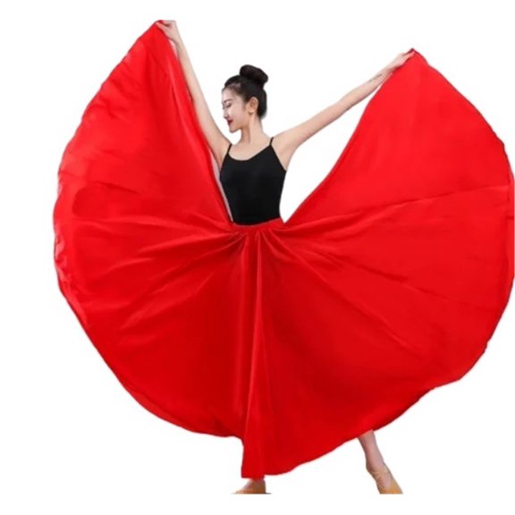 Woman Skirt Dance Long Big Swing Skirt Gradient Color Skirt