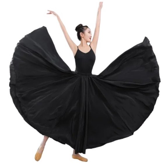 Woman Skirt Dance Long Big Swing Skirt Gradient Color Skirt