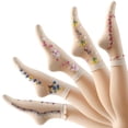 thumbnail image 1 of Woman Socks Elegant Lace Embroidered Crew Socks Sheer Breathable Stretchable Funny Socks for Women, 1 of 9