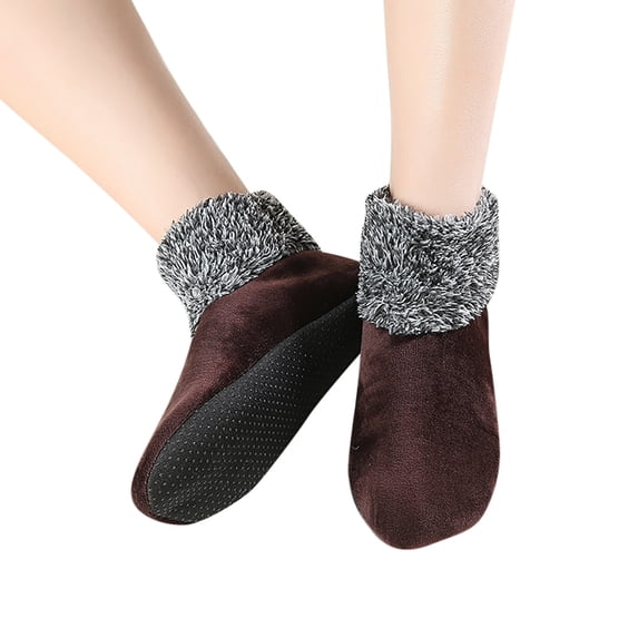 Woman Socks Fall Winter Warm Fuzzy Socks Non Grip Stretch Slippers In Gift Box for Hospital Nursing Home Cute Socks