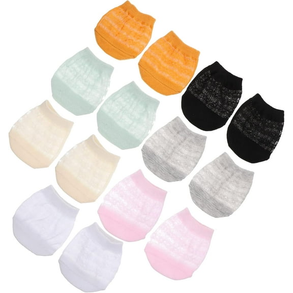 Woman Socks Mens Slippers Socks 7 Pairs Half Liner Socks, Toe Topper Socks, Ice Silk Socks Seamless Cotton Toe Topper Socks Non- Slip Toe Half Socks for Women Seamless Socks Slipper Socks