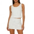 thumbnail image 1 of Woman Sparkly Sequin Two Piece Skirt Outfits Summer Sleeveless Cami Crop Top S`exy Bodycon Mini Skirt Sets, 1 of 4