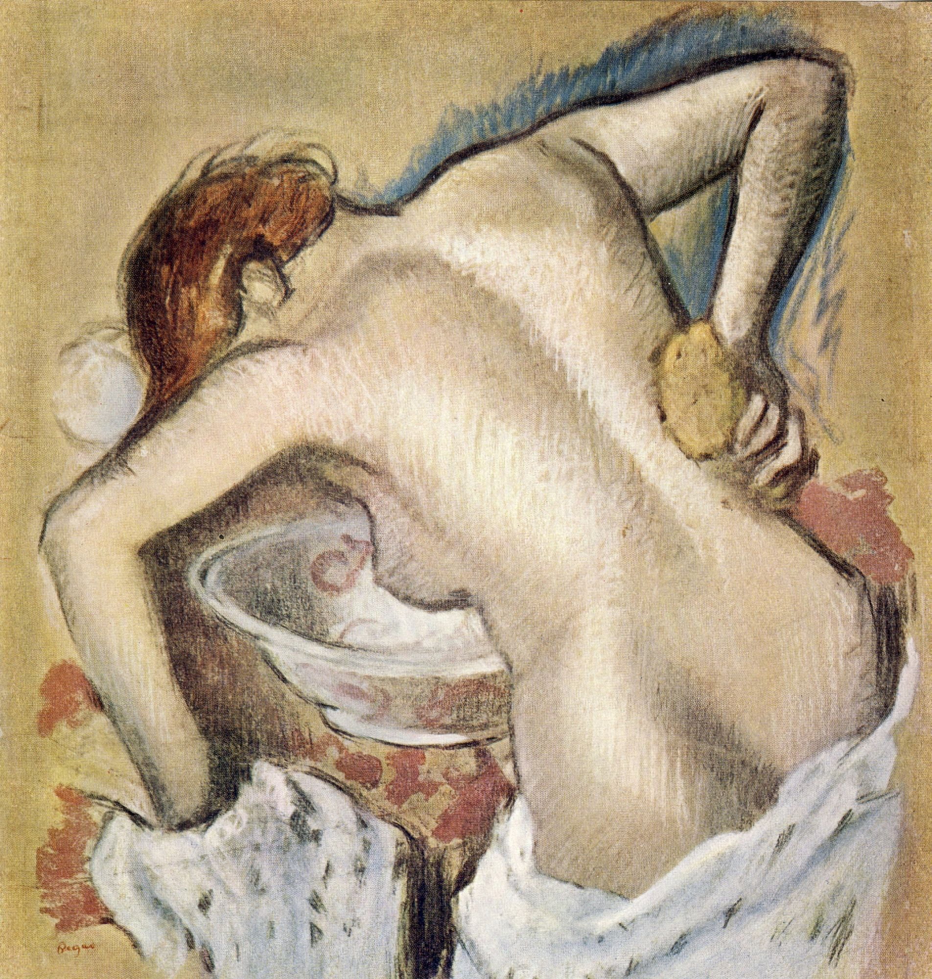 Woman Sponging Canvas Art - Edgar Degas (18 x 24)