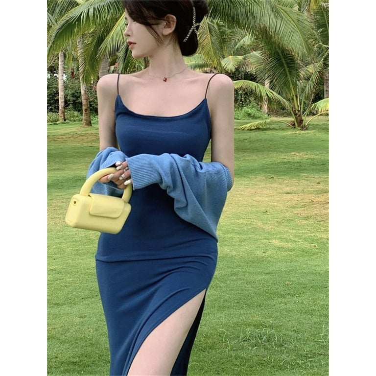 Sexy Spaghetti Straps Split Bodycon Dress Sexy Spaghetti Straps Split Bodycon Dress