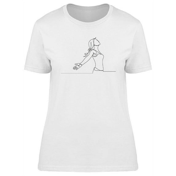 Woman Stretching Arms T-Shirt Women -Image by Shutterstock, Female Large