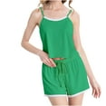 thumbnail image 1 of Woman Summer Outfit Cute Summer Outfits for Women Clothing Set Female Round Neck Sleeveless Tops Pants Sets Casual Pant Style S_608 Women's Tracksuits Green S, 1 of 5