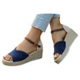 thumbnail image 1 of Woman Summer Sandals Open Toe Buckle Ankle Strap Espadrilles Platform Shoes for Casual, 1 of 5