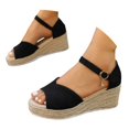 thumbnail image 1 of Woman Summer Sandals Open Toe Buckle Ankle Strap Espadrilles Platform Shoes for Casual, 1 of 6