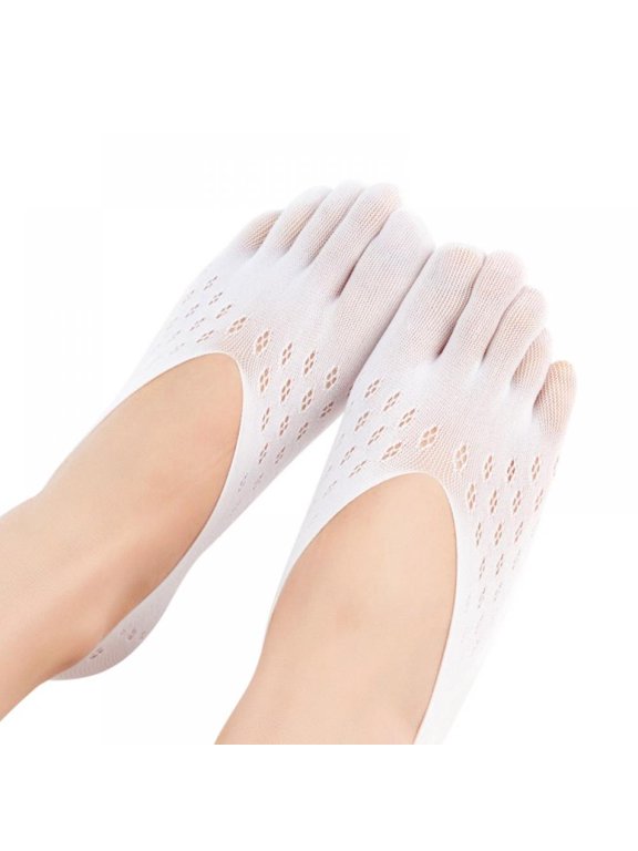 Woman Super Thin Sock Breathable Slippers Mesh Invisible Shallow Silicone Boat Socks Five Finger Sock
