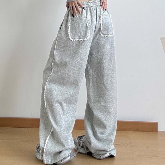 Woman Sweatpants Womens Grey Pants Lightweight Lounge Pants Athletic Pants with Pockets Womens Pull on Pants Soft Sweatpants for Women