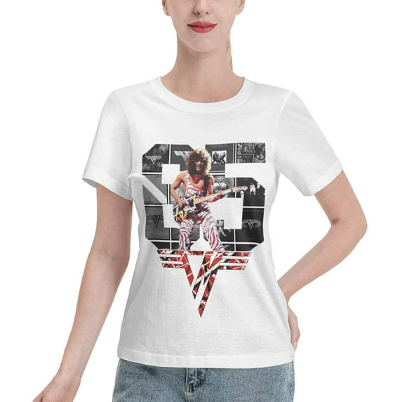 Woman T Shirts for Van.1986 Halen T Shirts breathable Short sleeve Round Neck T Shirts Medium