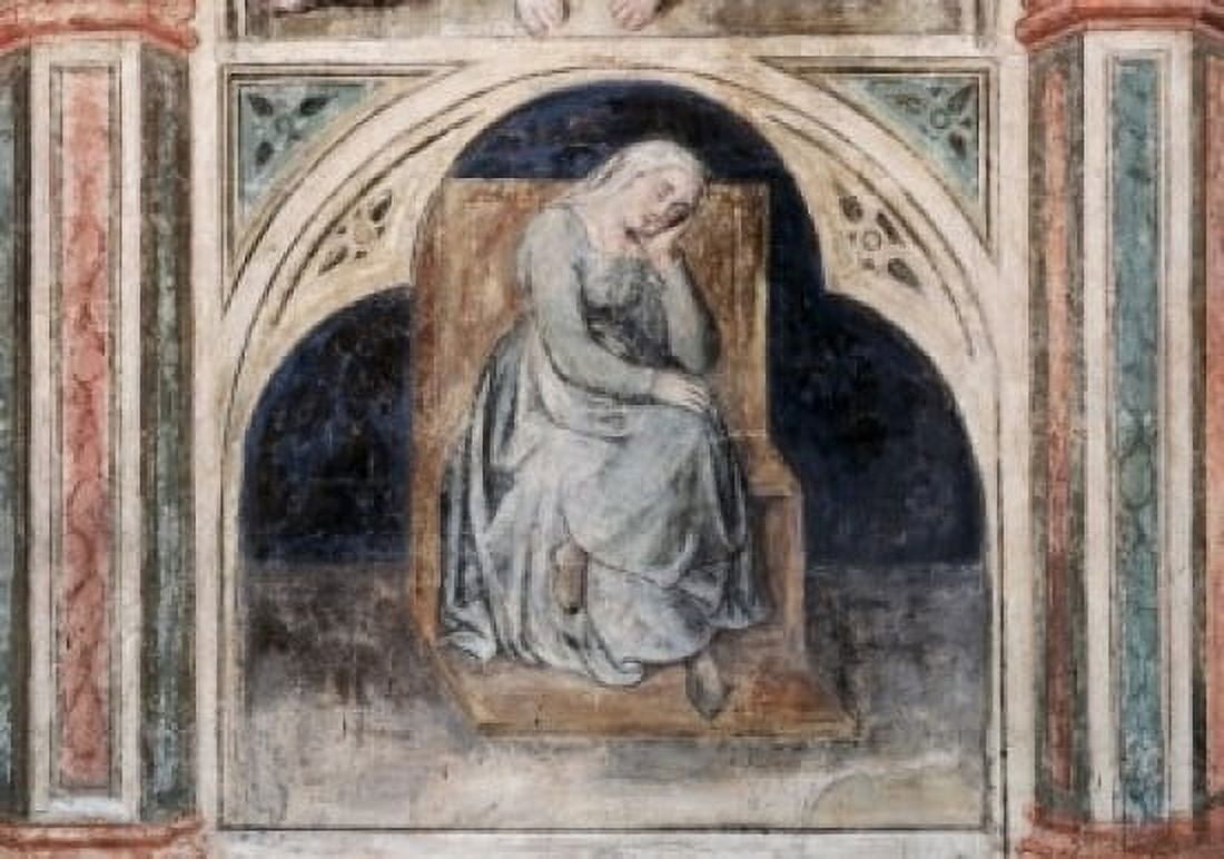 Woman That Rests - Scenes Of A Private Life The Artist Unknown Fresco Palazzo della Ragione Padua Italy Canvas Art - (18 x 24)